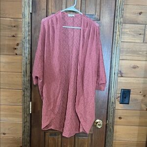 Elegant Open-Front Cardigan in Coral